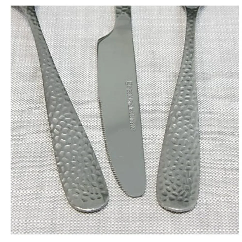 Gibson Home Hammered 46 Piece Textured Flatware Set - Serves 8